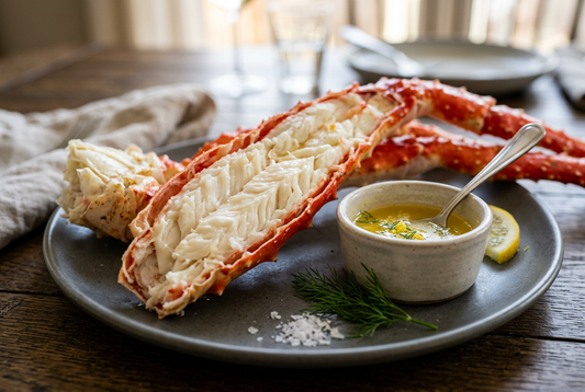 Steamed jumbo king crab leg