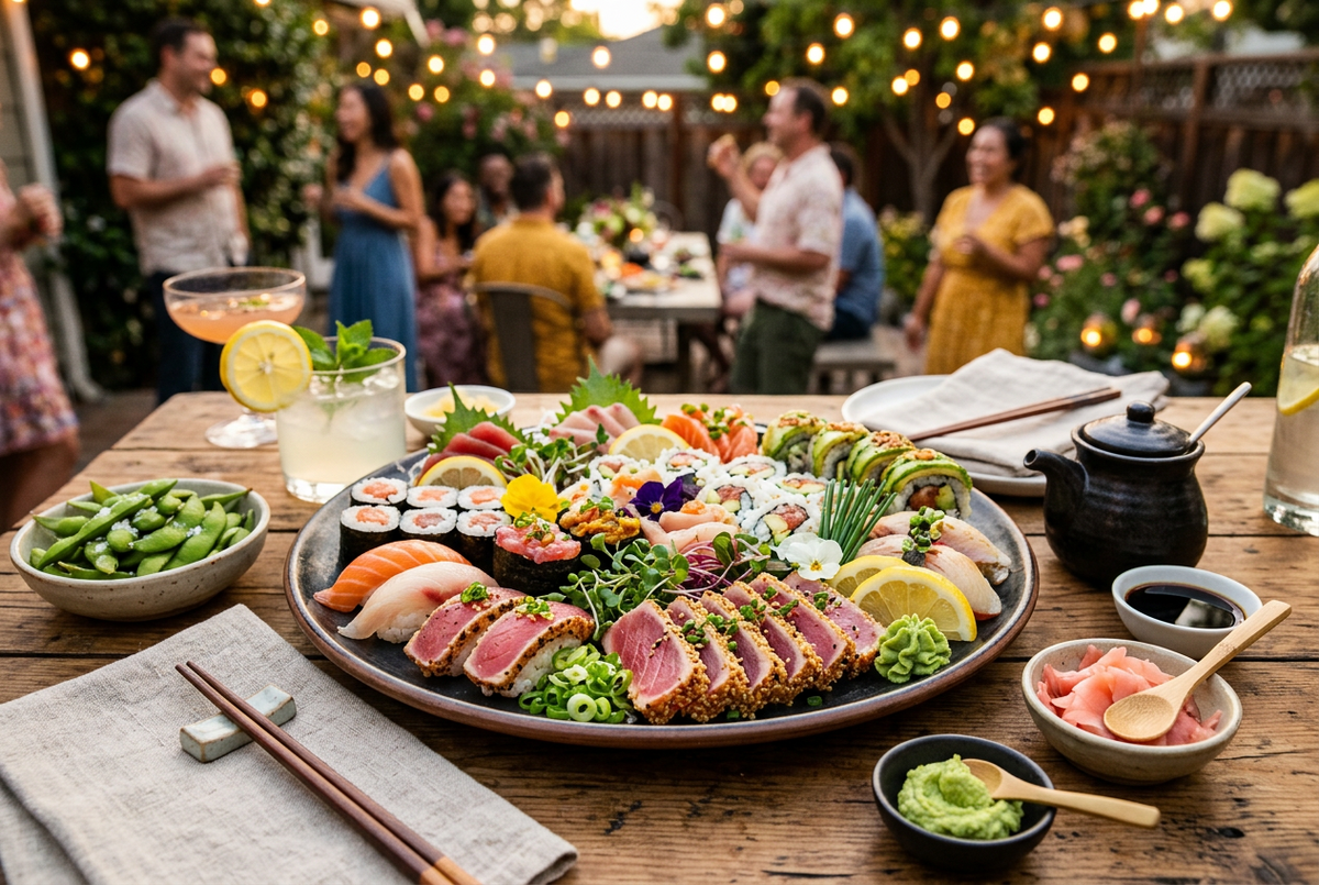 Ahi tuna sushi platter