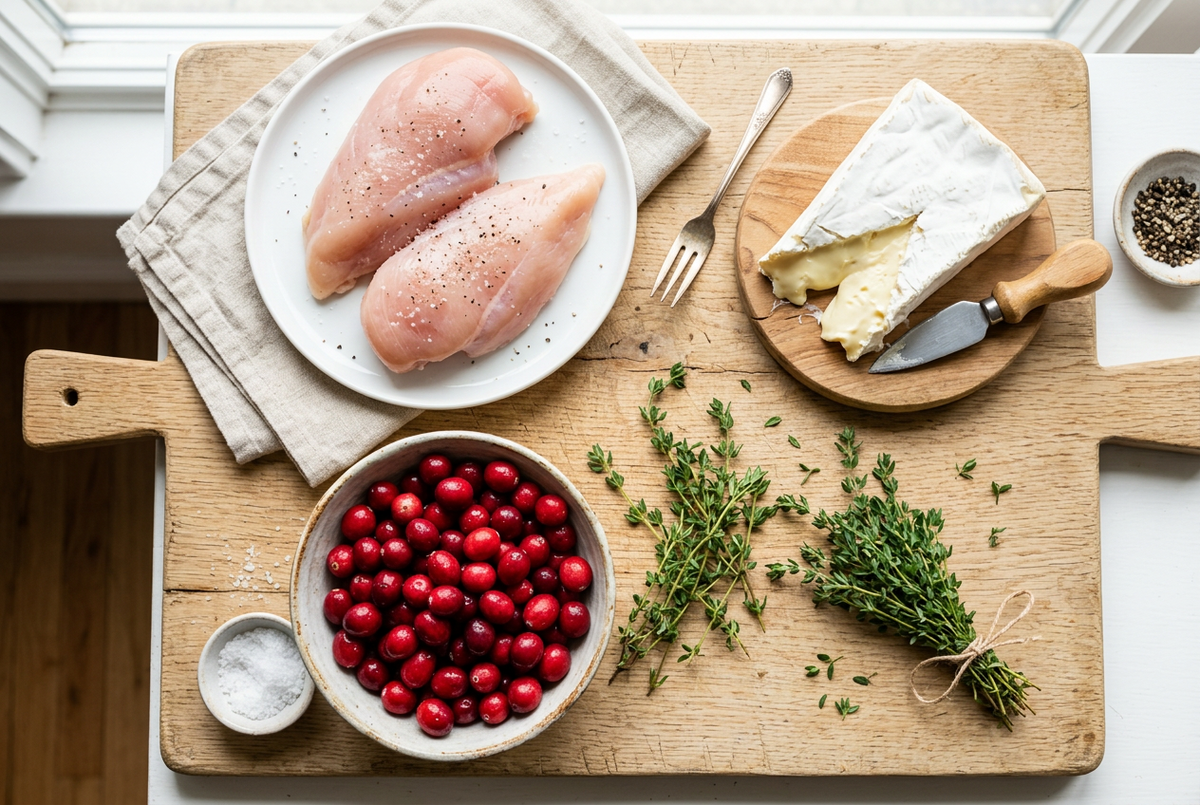 Chicken with brie and cranberry
