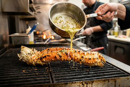 King crab legs with garlic butter