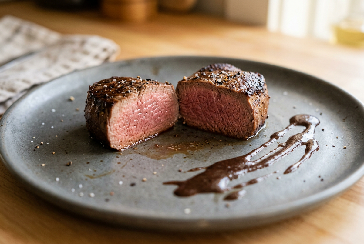 Seared elk medallion, medium rare